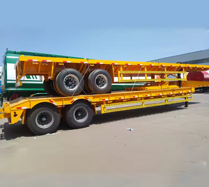 Remolque de Plataforma Plana para Contenedores a Precio de Fábrica, Camión de Plataforma Plana de 3 Ejes con Cierre para Contenedores - Product Image 1