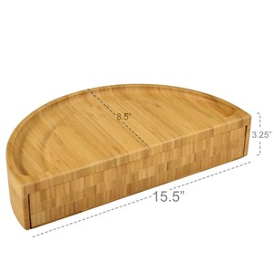 Tabla de Quesos Giratoria Personalizada de Bambú <span class=keywords><strong>y</strong></span> Madera con Juego de Cuchillos, Superventas - Product Image 6