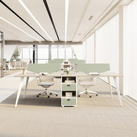 Poste de travail simple et minimaliste en bois moderne pour employés, cloison de bureau pour 2/4/6 personnes, ensemble de bureaux et chaises multi-personnes