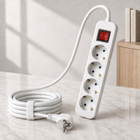 Multiprise sur mesure avec 4 prises européennes, protection contre les surcharges et les surtensions, construction en cuivre pour usage domestique