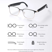 Lunettes de soleil intelligentes avec traduction IA, sans fil, étanches IPX-5, monture en acier inoxydable, plus de 100 langues, répondre aux appels, style sportif