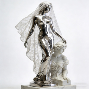 <span class=keywords><strong>Escultura</strong></span> <span class=keywords><strong>de</strong></span> <span class=keywords><strong>Mujer</strong></span> <span class=keywords><strong>con</strong></span> <span class=keywords><strong>Velo</strong></span> en Acero Inoxidable Pulido a Espejo Personalizada - Arte Metálico OEM/ODM para Plaza Urbana y Galería - Product Image 3