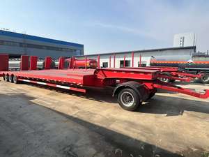 รถขุดขนาด60ตันรถเทรลเลอร์พื้นเรียบ3แอ็กเซล12ยางสูง8มม. บันไดหลัง - Product Image 5