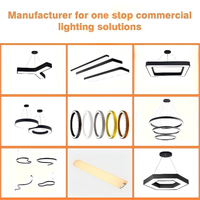 Éclairage linéaire LED sur mesure, puissant et structuré, en aluminium extrudé 6063, fixation murale pour bureaux, gymnases, centres commerciaux, projets hôteliers
