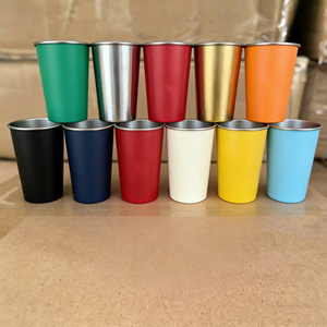 Gobelet jetable en acier inoxydable de grande taille 17oz 700ml 800ml 18oz, pour fête, bière rouge, 500ml, couleur arc-en-ciel électroplaqué UV - Product Image 1