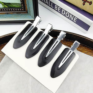 Precio al por mayor colorido sin arrugas Horquillas para el cabello para mujeres Mini pinzas para el cabello crema pegamento horquilla con logotipo personalizado - Product Image 1