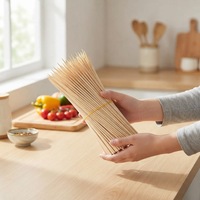 Brochettes de barbecue en bambou naturel écologiques de qualité alimentaire, pointues, biodégradables, portables, pour le camping en plein air, pour grillades au charbon de bois