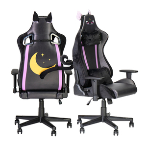 <span class=keywords><strong>Sillas</strong></span> de oficina de lujo púrpura <span class=keywords><strong>diablo</strong></span> negro gato Silla de juego respaldo alto ergonómico ordenador Silla de carreras con cola negra - Product Image 1