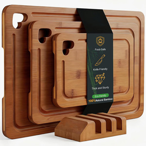 เขียงสำหรับห้องครัว (ชุด3ชิ้น) เขียงไม้พร้อมขาตั้งไม้ชาร์คิวรีและเขียงสำหรับหั่นผัก - Product Image 1