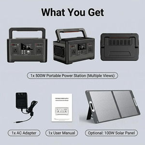 เครื่องกำเนิดไฟฟ้าพลังงานแสงอาทิตย์ 500W 520Wh 110V สถานีไฟฟ้าพกพาสำหรับการใช้ชีวิตแบบออฟกริดในสหรัฐอเมริกาและการตั้งแคมป์ - Product Image 5