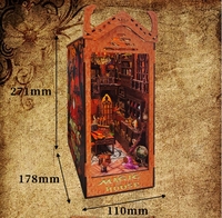 Kit de construction de nichoir à livres Magic Book House - Nichoir à livres en bois DIY pour enfants, ensemble de jouets de construction de meubles en puzzle 3D, design personnalisé et créatif