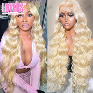 250 densidad 13X6 HD peluca Frontal de encaje, 100% pelucas de pelo crudo sin procesar cutículas alineadas, pelucas rubias europeas 613 prearrancadas - Product Image 2