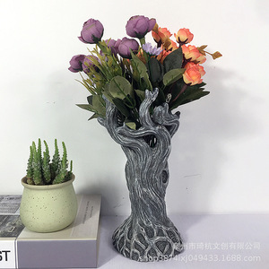 Nuevo Florero de Resina con Diseño de Árbol, Florero Artificial Rústico para Decoración del Hogar, Artesanía para Exhibición en Mesa - Product Image 4