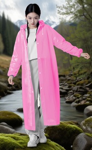 Adult <span class=keywords><strong>Long</strong></span> <span class=keywords><strong>Raincoat</strong></span> EVA Undurchlässiger Regenmantel Männer Frauen Travel Hooded Beam Port Regen Poncho Angeln Camping Regen bekleidung - Product Image 5
