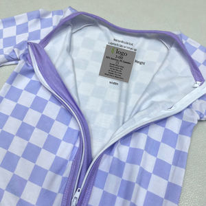 بدلة نوم للأطفال من الخيزران مطبوعة حسب الطلب، بدلة للرضع من الخيزران بسحاب، بدلة أطفال قابلة للتحويل بسحاب مزدوج من الخيزران - Product Image 4