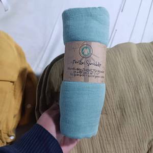 Coperta all'ingrosso del bambino del cotone organico di bambù dei ragazzi del neonato delle ragazze del neonato di colore solido fasciano le coperte della mussola - Product Image 4