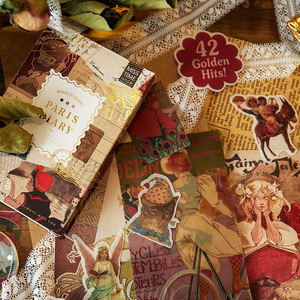 12 estilo Vintage París diario basura diario decorativo papel grabable pegatinas Scrapbooking etiqueta diario papelería álbum pegatinas - Product Image 2