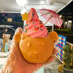 Crispy Bear Ice Cream Taiyaki Cone Maker Machine For 4 Ice Cream Cones