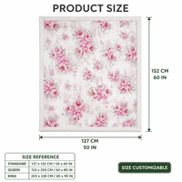 Nouvelle couverture en polaire sherpa à double couche avec un design floral unique, personnalisable et imprimée, pour l'hiver
