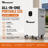 Batterie LiFePO4 tout-en-un 8 kWh 4,5 kW 314 Ah avec onduleur monophasé hors réseau pour stockage solaire domestique et communication CAN