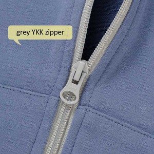 थोक ठोस लंबी आस्तीन कार्बनिक कपास स्पैन्डेक्स फ्रेंच टेरी जिपर कपड़े - Product Image 4