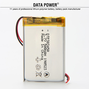 3mm thick ultra thin 3,7 V 500 mAh lithium polymer battery 303450 with PCM and wire - Product Image 1