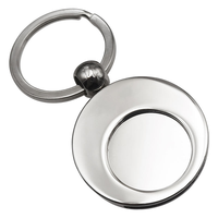 Porte-clés rond en métal avec logo, en forme de jeton de chariot de supermarché