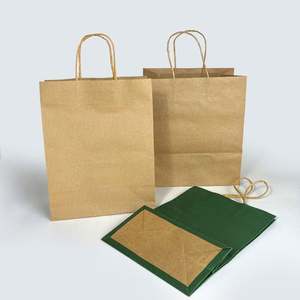 Sac en papier biodégradable pour en-cas à emporter, avec poignée, impression personnalisée du logo, prix d'usine, respectueux de l'environnement - Product Image 2