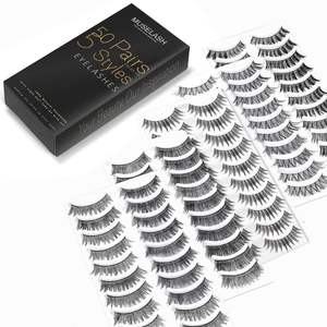MUSELASH 50 Pares de Pestañas Postizas Profesionales 100% Hechas a Mano, Demi Wispies, Volumen, Multipacks, 5 Estilos, Set de Pestañas de 10mm, Naturales y Glamurosas - Product Image 3