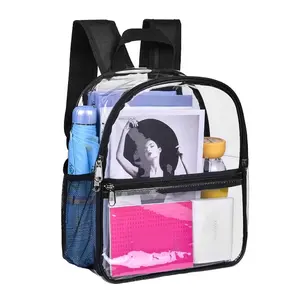 Clear Poly Plastic Bag With Zip Lock For Garment Transparent Pvc Bag For Student School Travel Clear Backpack School Bag