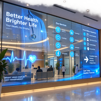 Pantalla LED Transparente de Gran Formato para Clínicas, División de Vidrio, Pantalla de Vidrio Completa para Ventanas