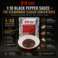 Sauce au poivre noir pour steak et nouilles |   Emballage Classique Cantonais en Sac/Sachet/Tambour, Utilisation 1:10, Vente en Gros OEM