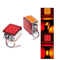 Feux de signalisation latéraux carrés à double face Hongjin MK-T59 39W 12V LED pour camions américains et remorques