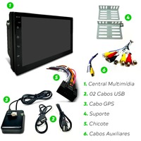 Central Multimedia Android 13 2GB Con 32GB 9 Pol 2 Din Espelhamento USB Bluetooth GPS Integrado Carplay Android Auto