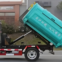 Camion benne à crochet léger HLW avec bras télescopique hydraulique, compacteur auto-déchargeur, moteur diesel Euro 3 pour déchets domestiques
