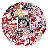 54 autocollants promotionnels en PVC écologique, imperméables, imprimés découpés au laser, avec logo feuille d'érable du Canada, finition mate