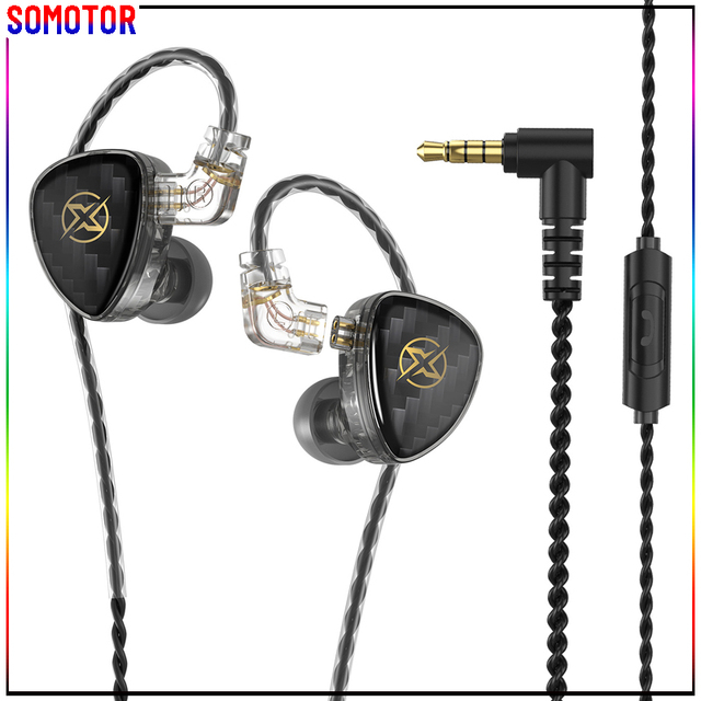 3.5mm Wired Earphones Magnetic Dynamic Driver Music In-Ear Monitors with 1.2m Cable with Microphone
