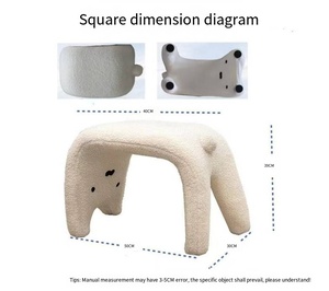 Tabouret à chaussures confortable en forme de chat avec revêtement en polaire doux - Parfait pour les enfants et la décoration intérieure moderne - Product Image 6