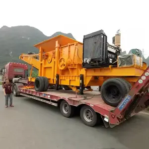 Hecho en China planta de trituración de piedra de roca tipo rueda planta de trituración móvil
