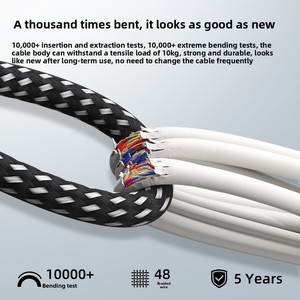 Câble de charge rapide et de données tressé de type C (PD) de 1M, <span class=keywords><strong>2M</strong></span>, 3M pour iPhone 15/16/17 Pro Max - Product Image 4