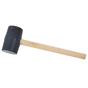 Rubber Mallet 200g Black Elastic Head Wooden Handle For Tile Installation And Woodworking - Product Image 2