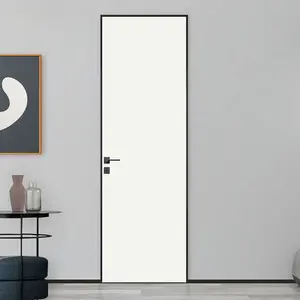 Il produttore cinese personalizza la porta in legno nascosta interna della porta HDF nascosta a filo invisibile senza telaio per la camera da letto