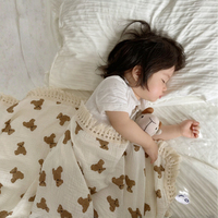 Couverture d'emmaillotage pour bébé en coton biologique 100% tricoté à imprimé animal anti-acariens quatre saisons personnalisable style européen-américain