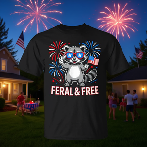 Camiseta Patriótica del 4 de julio de Feral & Free Raccoon - Product Image 3