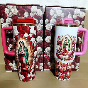Our Lady of Guadalupe Religious <b>Insulated</b> Tumbler 304 Stainless Steel Travel Mug with Handle Straw Gift <b>Box</b> for Catholic - Product Image 1