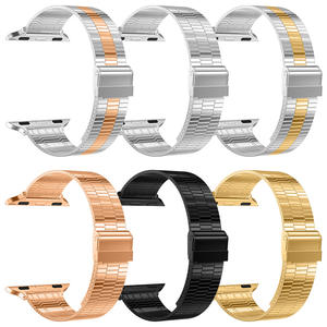 Compatible avec Watch 11 & Ultra 2, bracelet de montre en acier inoxydable avec fermoir à clipser, modèle Aixian <span class=keywords><strong>Nu</strong></span> PG-Arsenal, trois perles - Product Image 1