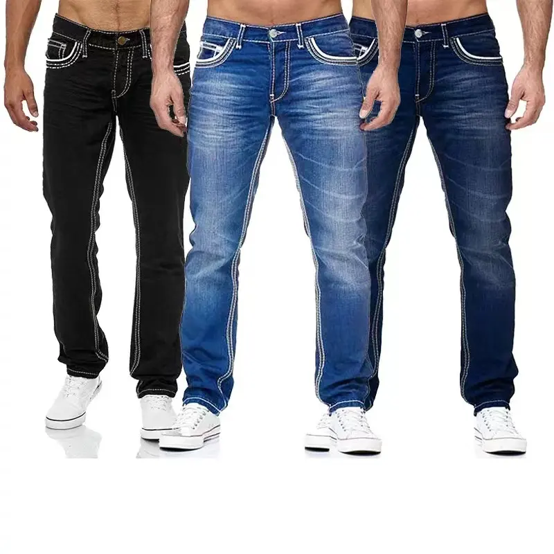 J&H 2022 new arrivals casual stretchy jeans men fashion skinny trousers daily basic wear denim pants