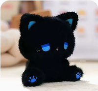 Niedliche, schläfrige Katzen-Plüschfigur, weiches Spielzeug aus Polyester mit PP-Baumwollfüllung, 11-30cm, sitzende Pose, für Greifautomaten, Emote Little Cat Friend