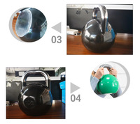 Kettlebell en acier multicolore avec logo personnalisé pour la formation professionnelle, compétition commerciale, fitness, portable, unisexe