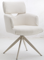 Chaise de bureau moderne avec design enveloppant rond en tissu pour bureau, coiffeuse, salon, chambre ou café